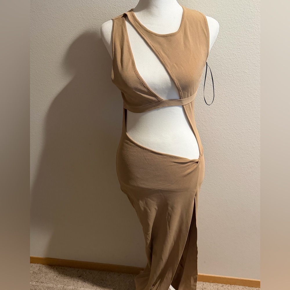 Collection B Tan Cutout Maxi Dress